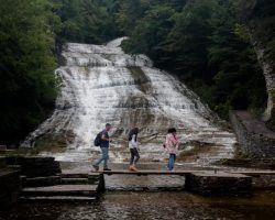 Hiking the Gorge Trail at Buttermilk Falls State Park in Ithaca