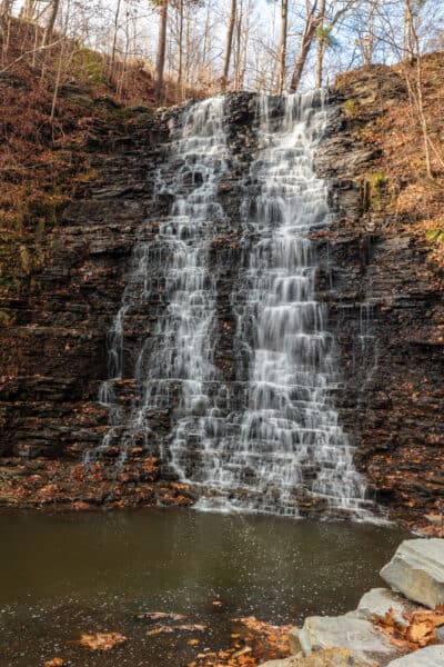 Waverly Glen Falls in late winter