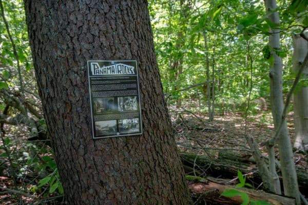 Signs at Panama Rocks in southwestern New York