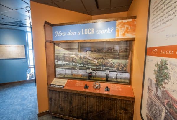 Displays inside the Erie Canal Museum in Syracuse, NY