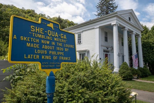 Shequaga Falls sign in Montour Falls NY