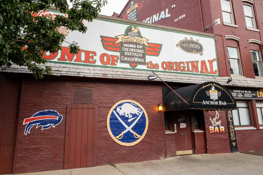 Eating at Anchor Bar in Buffalo, New York, home of the Original Buffalo Wings