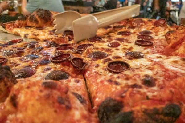 Pepperoni pizza at Anchor Bar in Erie County, NY