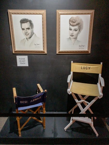Actors chairs from I Love Lucy at the Museum