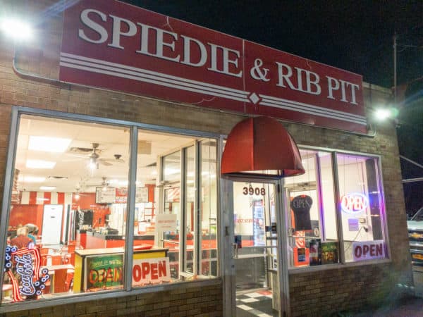 Outside Spiedie and Rib Pit in Vestal, New York.