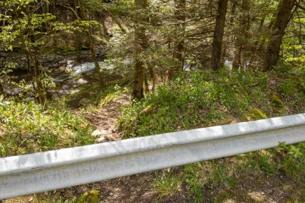 Trail to Tompkins Falls in Delaware Wild Forest in NY