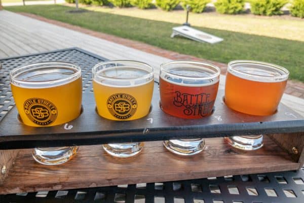 Flight of Beer at Battle Street Brewery in Livingston County New York