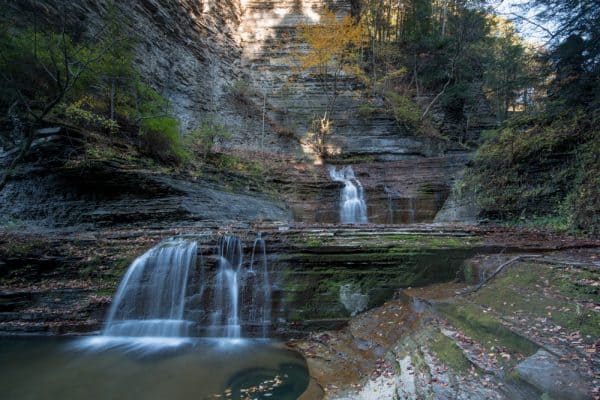 Waterfall on the Gorge Trail at Buttermilk Falls State Park in the Finger Lakes