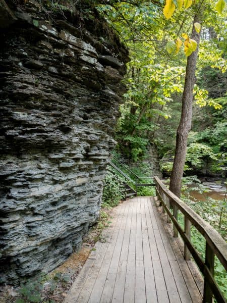Trail to Eagle Cliff Falls at Havana Glen Park near Watkins Glen, New York