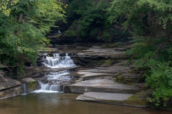 Waterfall on McClure Creek in Havana Glen Park in Schuyler County, NY