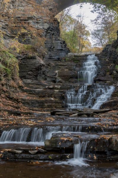 A Cascadilla Gorge waterfall in Upstate New York