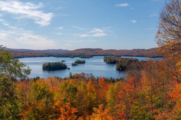 Blue Mountain Lake as seen from the Adirondack Experience