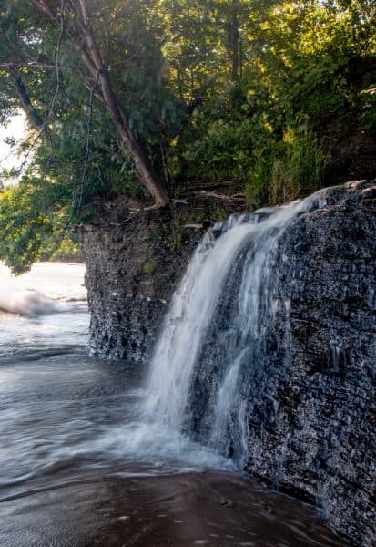 Barcelona Falls drops into Lake Erie in Chautauqua County NY