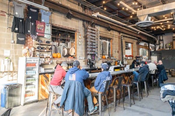 The tasting room at Fifth Hammer Brewing Co in Queens NY