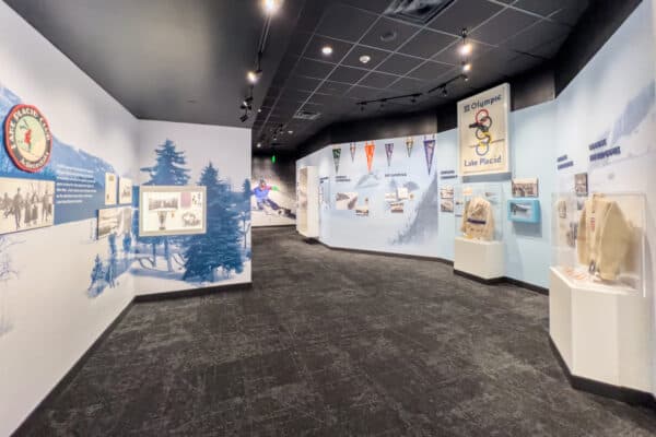 Displays inside the remodeled Lake Placid Olympic Museum in New York