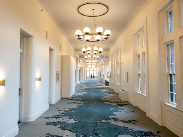 Hallway inside the Hotel Henry in Buffalo New York
