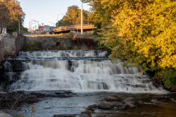 The uppermost falls in Kirk Douglas Park in Montgomery County New York