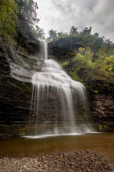 A side view of Aunt Sarah Falls near Watkins Glen New York