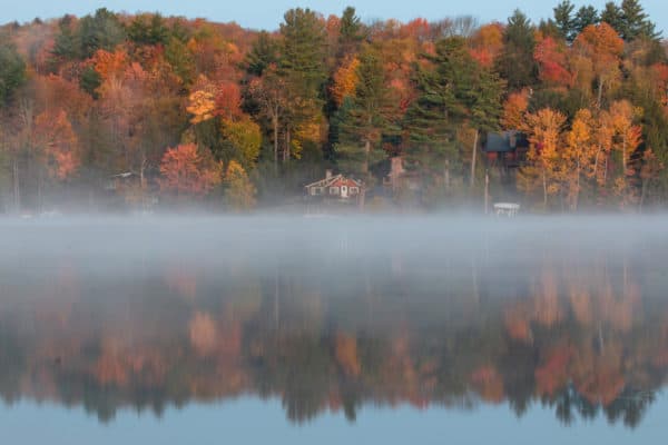 Saranac Lake in the Adirondacks in the Fall