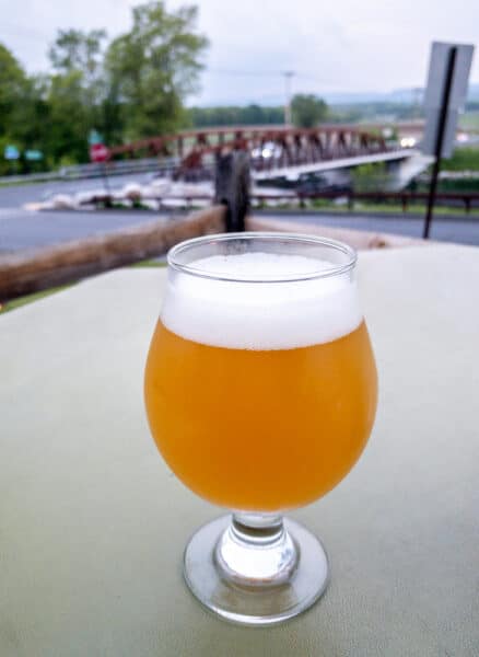 Beer on the patio at Clemson Bros. Brewing in New Paltz, New York