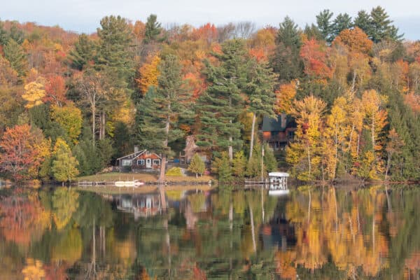 Fall at Flower Lake in Saranac Lake New York