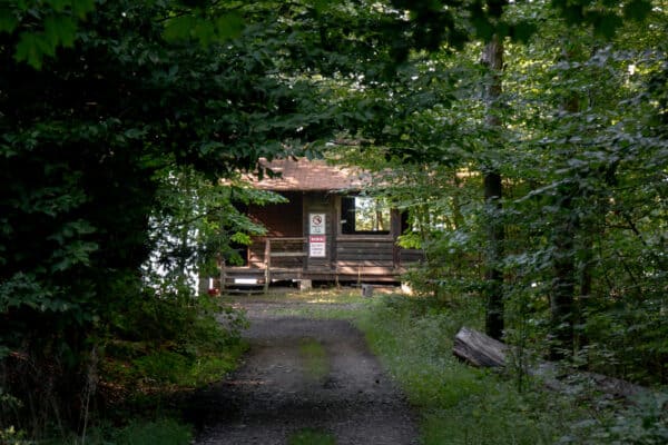 An abandoned lodge in Beechwood State Park in Wayne County New York