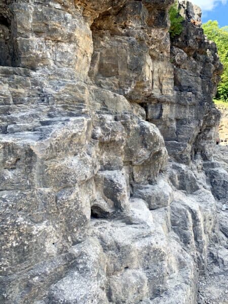 Rock wall at the Herkimer Diamond Mines in New York