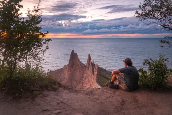 Sunset at Chimney Bluffs State Park in Wayne County, New York
