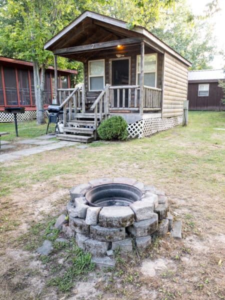 Cabin at Lake Bluff Campground near Chimney Bluffs State Park in New York