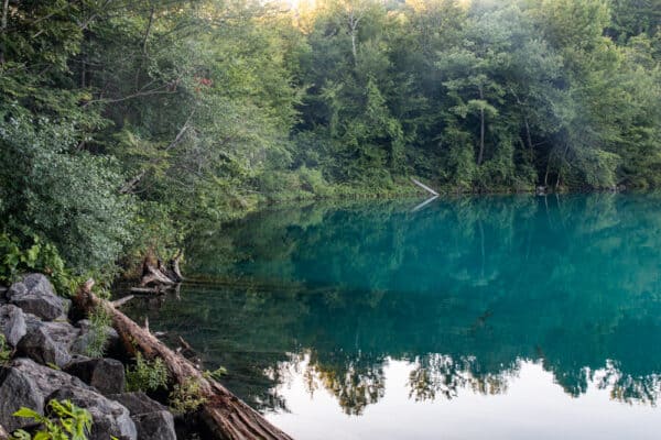 Round Lake in Green Lakes State Park near Syracuse New York