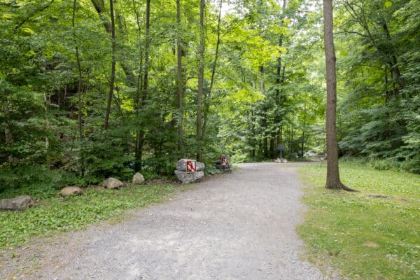 Trail to Grimes Glen waterfalls in Naples, New York