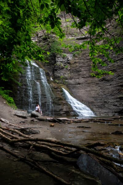 Waterfall in Grimes Glen in Ontario County NY