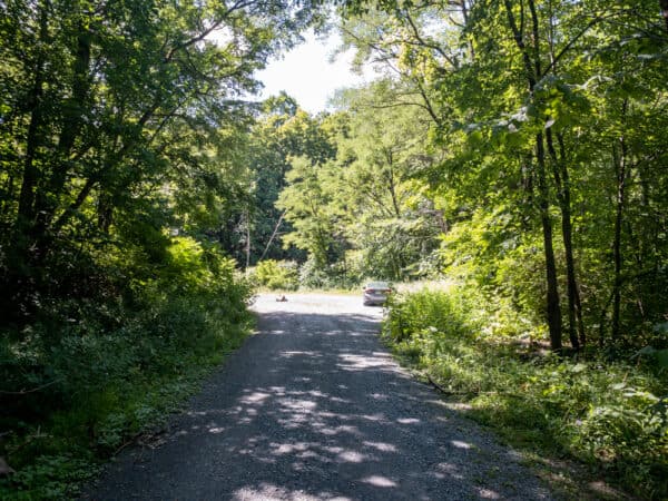 Parking area for Yatesville Falls in Montgomery County New York