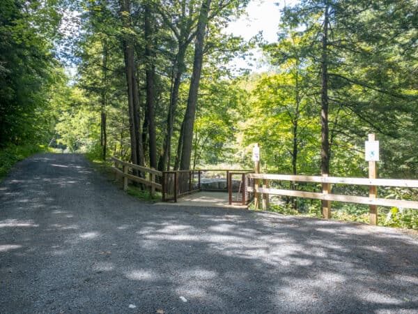 Handicapped parking at Yatesville Falls in Upstate New York