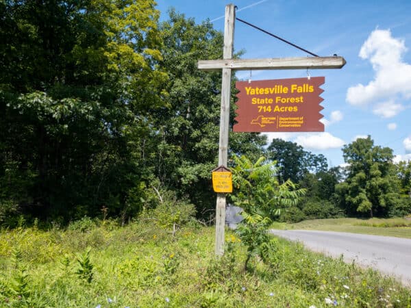 Yatesville Falls State Forest Sign in Montgomery County New York