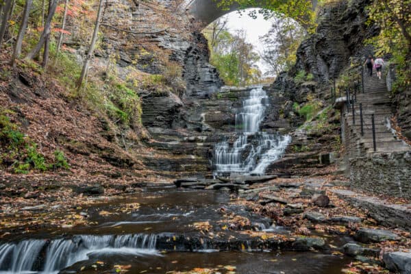 Waterfall in Cascadilla Gorge in Cornell University