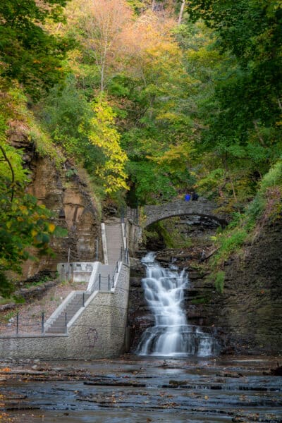 Waterfall in Cascadilla Gorge in Ithaca NY