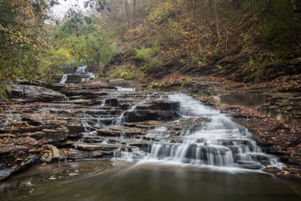 A small waterfall on Cornell University's campus