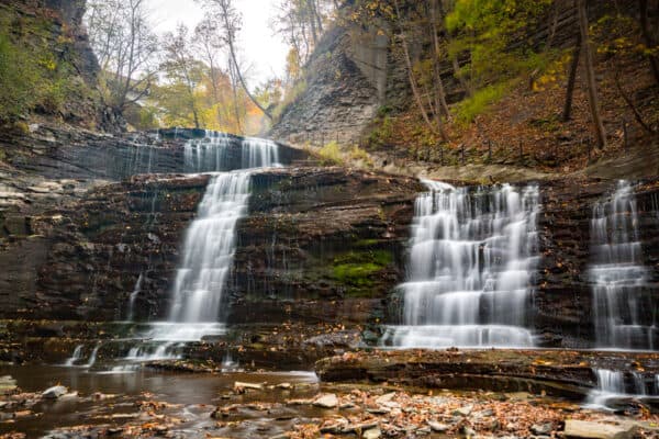 Cascadilla Gorge waterfall in Tompkins County New York