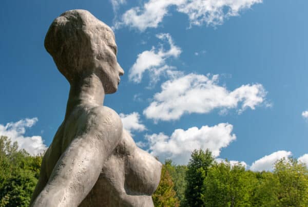 Bather statue at Griffis Sculpture Park near Ellicottville NY