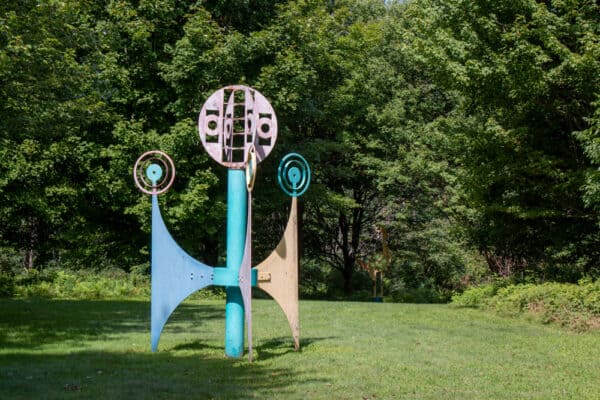 Colorful piece of art at the Griffis Sculpture Park near Buffalo NY