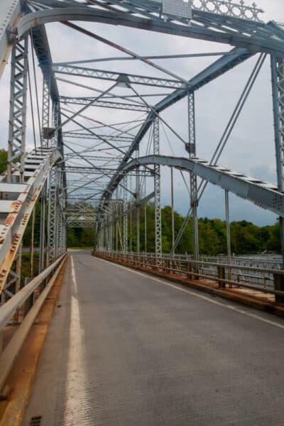 Metal bridge over Kinderhook Creek in Stuyvesant Falls NY