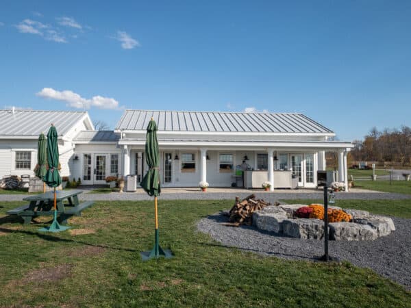 Outdoor patio at Boundary Breaks Winery in Lodi New York