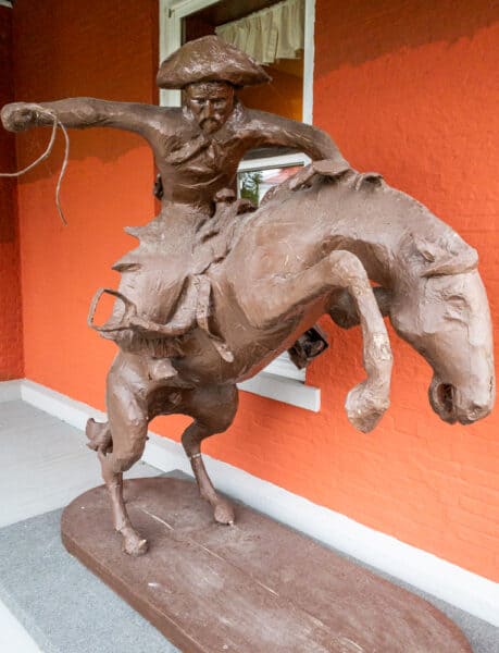 Replica sculpture outside the Frederic Remington Museum in Ogdensburg, New York