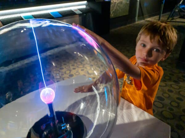 Boy playing at the Buffalo Museum of Science in New York