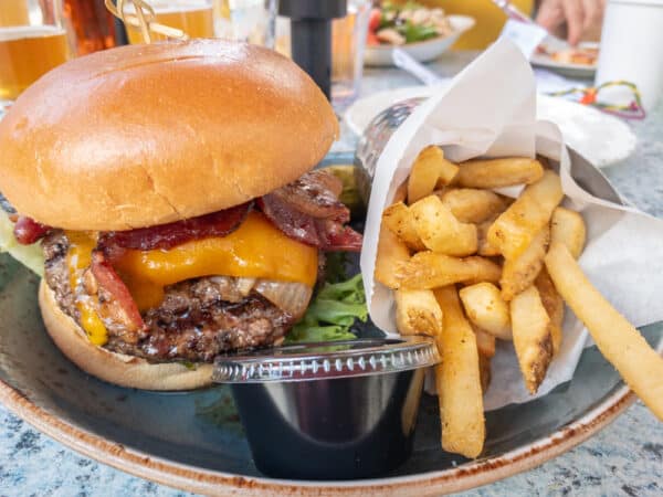 English Pub Burger at Ellicottville Brewing Company in Western New York