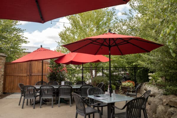 Beer garden at Ellicottville Brewing Company.