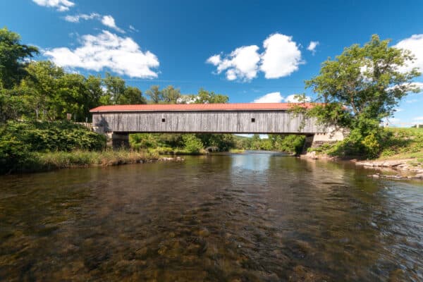 Hamden Covered Bridge crossing the West Branch of the Delaware River in the Catskills