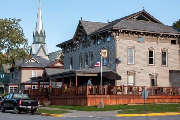 The exterior of Wood Boat Brewery in Clayton NY