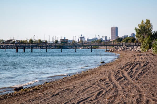 Beach in Buffalo Harbor State Park in Erie County NY